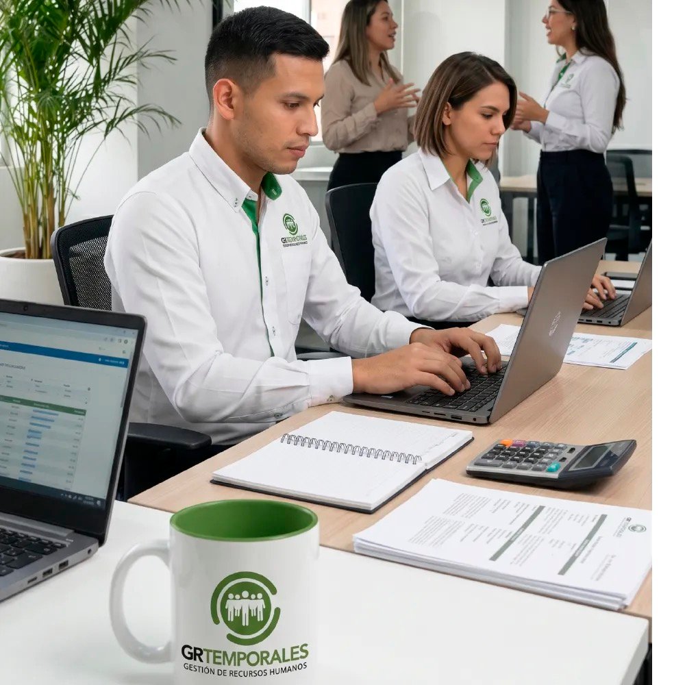 Equipo de GRTemporales trabajando en el área administrativa y de nómina